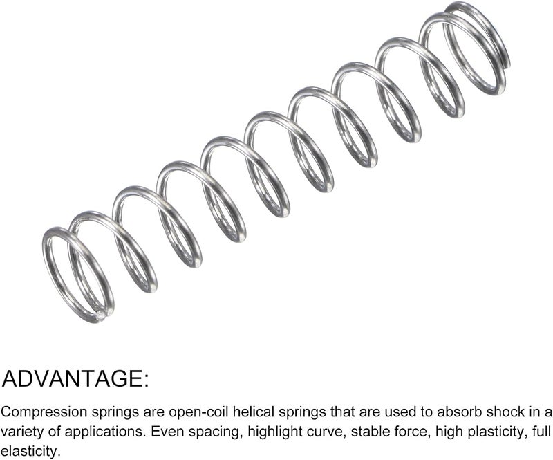 METALLIXITY Compression Springs (0.7x7mm OD,35mm Free Length) 5Pcs, 304 Stainless Steel Extension Spring - for Shop Home Repairs, DIY Projects, Silver Tone - Image 5